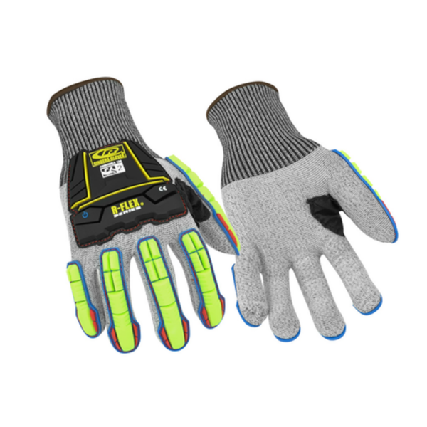Impact gloves with a knit shell and palm, offering robust cut and abrasion resistance