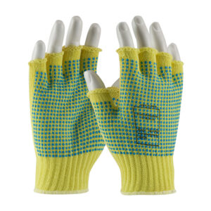 Seamless Knit Kevlar® Glove with Double-Sided PVC Dot Grip - Half-Finger