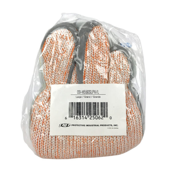 Seamless Knit PolyKor Blended Glove with Split Cowhide Leather Palm and Aramid Stitching - Vend-Ready