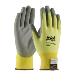 Seamless Knit Kevlar® / Elastane Glove with Polyurethane Coated Flat Grip on Palm & Fingers