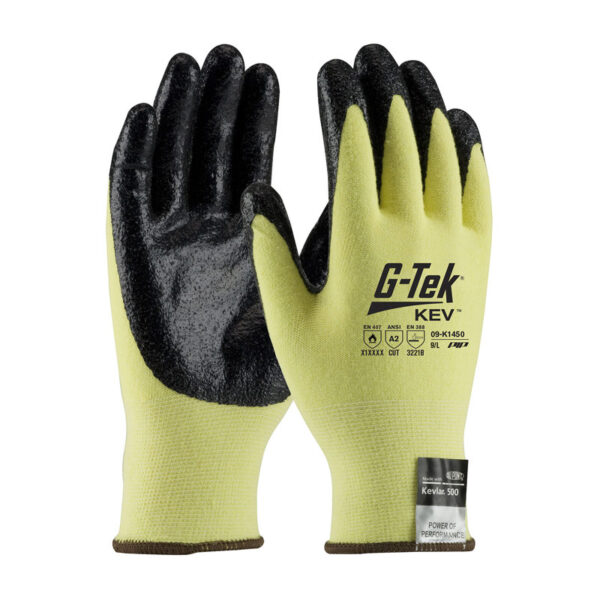 Seamless Knit Kevlar® / Elastane Glove with Nitrile Coated Smooth Grip on Palm & Fingertips - Medium Weight