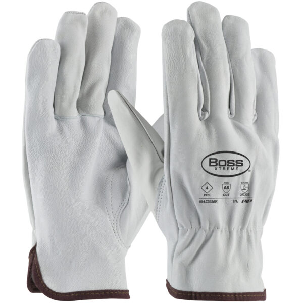 AR Top Grain Goatskin Leather Drivers Glove with Para-Aramid Lining - Keystone Thumb