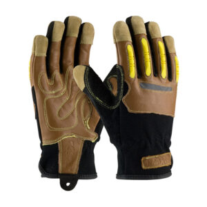 Goatskin Leather Palm Glove with Leather Back and Kevlar® Blended Liner - Finger TPR Impact Protection