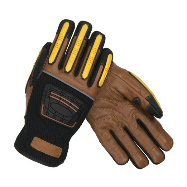 Goatskin Leather Palm Glove with Leather Back and Kevlar® Blended Liner - Dorsal TPR Impact Protection