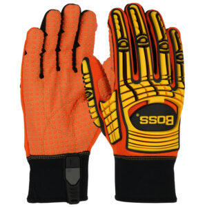 Synthetic Leather Palm with PVC Dotted Grip and Spandex Back - TPR Impact Protection