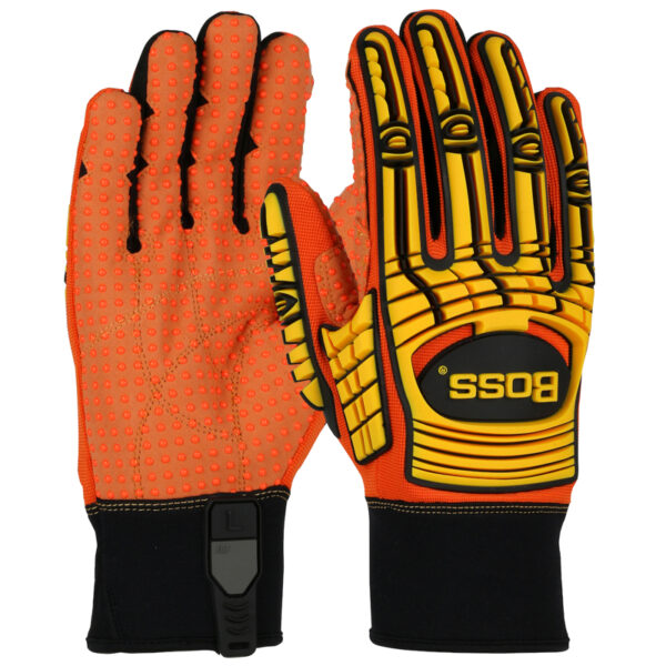Synthetic Leather Palm with PVC Dotted Grip and Spandex Back - TPR Impact Protection