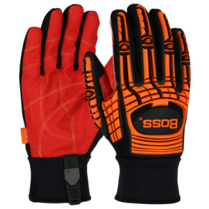 Red PVC Grip Palm and Spandex Back – TPR Impact Protection