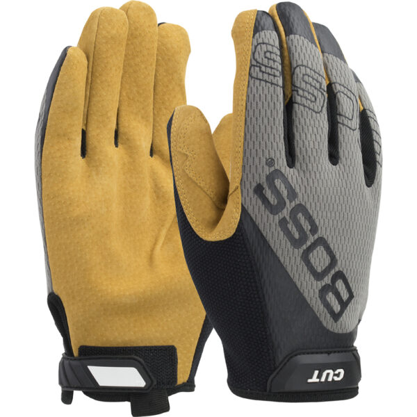Premium Pigskin Leather Palm with Mesh Fabric Back and Para-Aramid Cut Lining