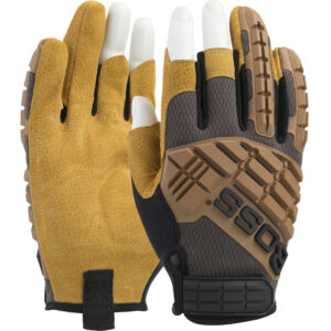 Premium Pigskin Padded Leather Palm with Mesh Fabric Back and TPR Impact Protection