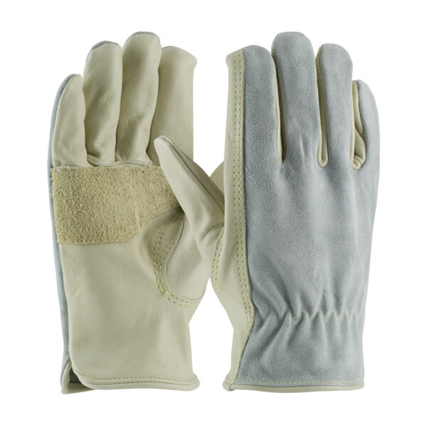 Leather Drivers Style Glove with Anti-Vibration & Shock Absorbing Pad - Open Cuff