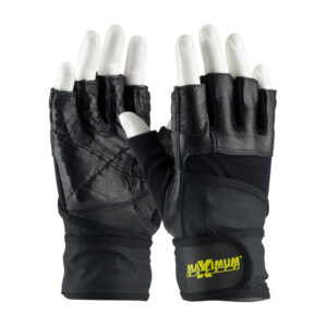 Leather Palm and Knuckles with Anti-Vibration & Shock Absorbing Pad - Wrist Strap