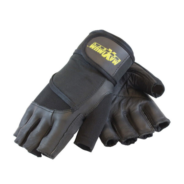 Leather Palm and Knuckles with Anti-Vibration & Shock Absorbing Pad - Wrist Strap