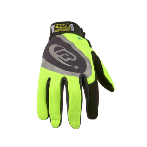 Touchscreen-compatible, high-visibility automotive gloves, for dexterous hand protection