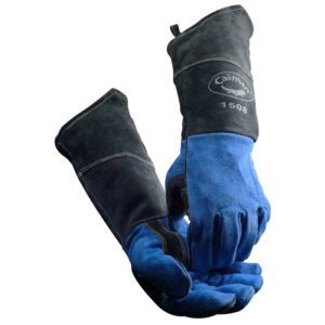 Premium Split Cowhide MIG/Stick Welder's Glove with Fleece Lining and 18" Length w/ Scalloped Cuff
