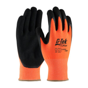 Hi-Vis Seamless Knit PolyKor® Blended Glove with Double-Dipped Nitrile Coated MicroSurface Grip on Palm & Fingers
