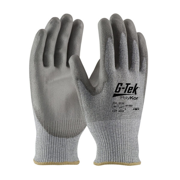 Seamless Knit PolyKor® Blended Glove with Polyurethane Coated Flat Grip on Palm & Fingers - Vend-Ready