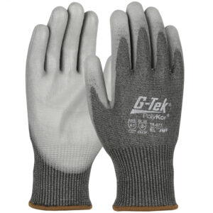 Seamless Knit PolyKor® Blended Glove with Polyurethane Coated Flat Grip on Palm & Fingers – Touchscreen Compatible
