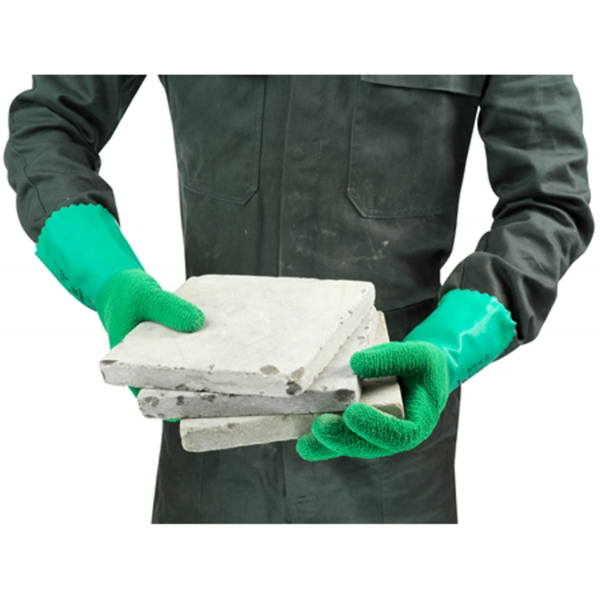 Heavyweight natural rubber supported glove