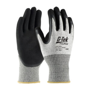 Seamless Knit PolyKor® Blended Glove with Double-Dipped Latex Coated MicroSurface Grip on Palm & Fingers