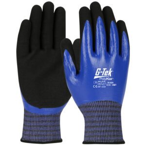 Seamless Knit PolyKor™ X7™ Blended Glove with Double-Dipped Nitrile Coated MicroSurface Grip on Full Hand - Touchscreen Compatible