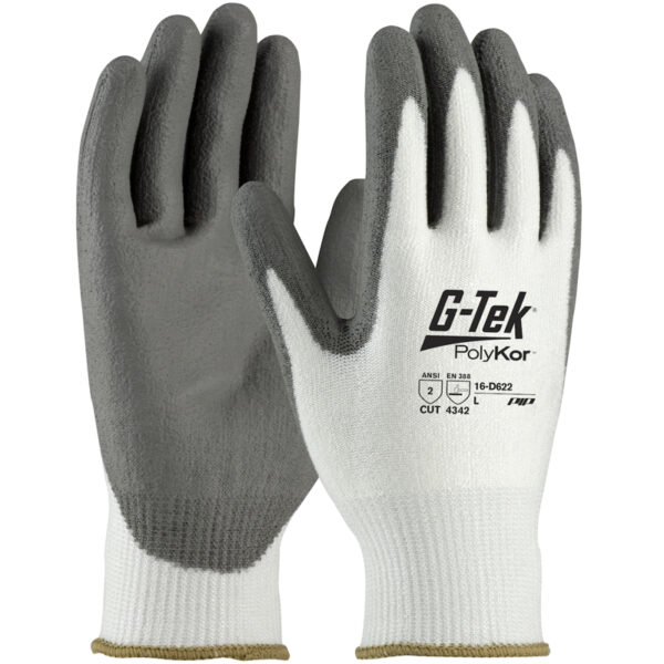 Seamless Knit PolyKor® Blended Glove with Polyurethane Coated Flat Grip on Palm & Fingers