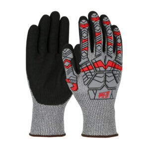 Seamless Knit PolyKor® Blended Glove with Impact Protection and Double-Dip Nitrile MicroSurface Grip on Palm & Fingers