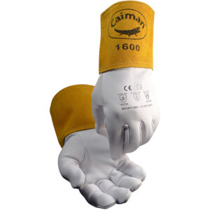 Premium Goat Grain TIG Unlined Welder's Glove with a 4" Gold Extended Cuff