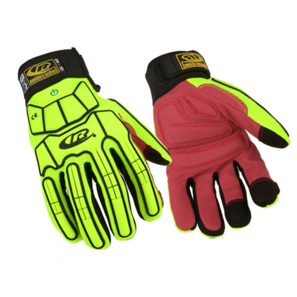 Touchscreen-compatible TPR and synthetic leather impact gloves, for comfort and usability