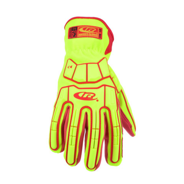Medium-duty impact gloves featuring a cut-resistant dual-layer synthetic leather palm