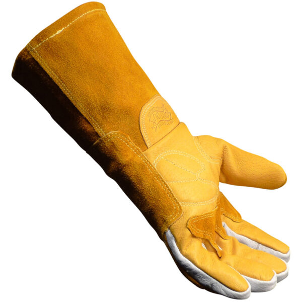 Premium Pig Grain MIG/Stick Welder's Glove with FR Cotton Fleece Lining and Heat Shield
