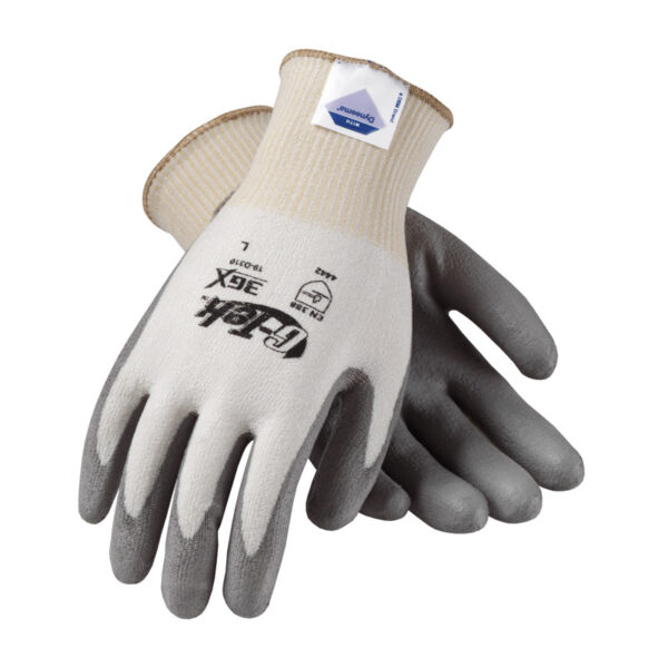 Seamless Knit Dyneema® Diamond Blended Glove with Polyurethane Coated Flat Grip on Palm & Fingers