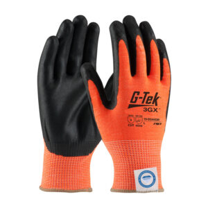 Hi-Vis Seamless Knit Dyneema® Diamond Blended Glove with Nitrile Coated Foam Grip on Palm & Fingers