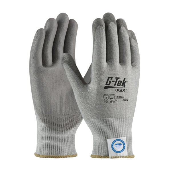 Seamless Knit Dyneema® Diamond Blended Glove with Polyurethane Coated Flat Grip on Palm & Fingers