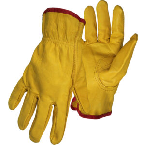 Regular Grade Gold Cowhide Leather Drivers Glove - Keystone Thumb