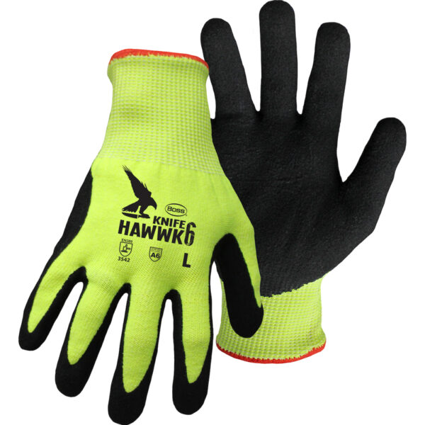 Seamless Knit Polykor Blended Glove with Foam Padded Palm and Sandy Nitrile Coated Palm & Fingers