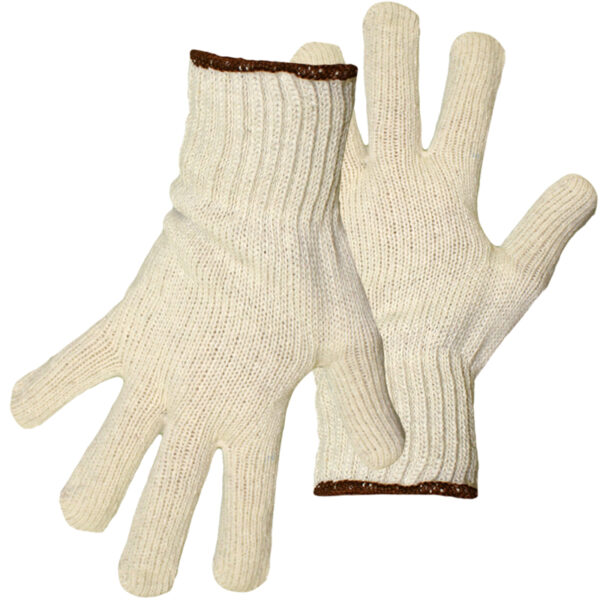 Medium Weight Seamless Knit Cotton Glove - Natural