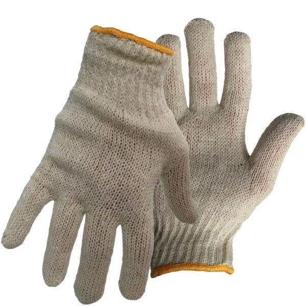 Light Weight Seamless Knit Cotton/Polyester Glove - Natural