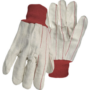 Cotton/Polyester Double Palm Glove with Nap-In Finish - Red Knit Wrist