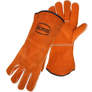 Regular Grade Split Cowhide Leather Welder's Glove with Cotton/Fleece Lining
