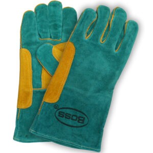 Regular Grade Split Cowhide Leather Welder's Glove with Fleece Lining