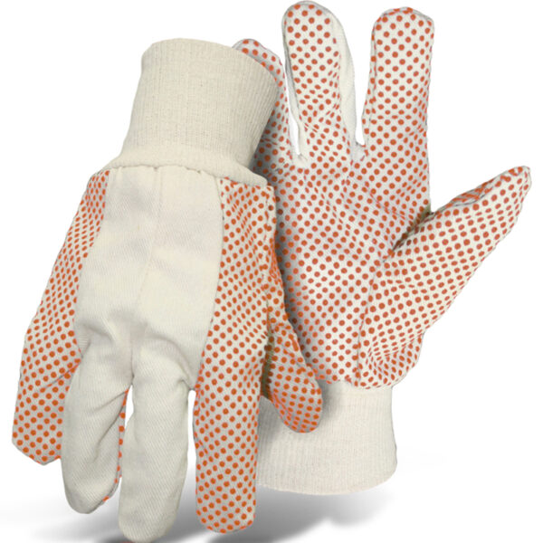 Premium Grade Cotton/Polyester Blend Glove with PVC Dotted Grip on Palm, Thumb, Index and Little Finger - 10 oz.