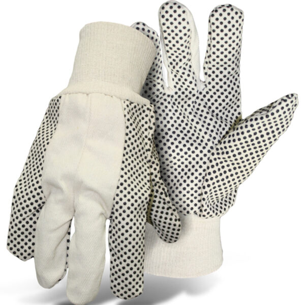 Economy Grade Cotton/Polyester Blend Glove with PVC Dotted Grip on Palm, Thumb, Index and Little Finger - 8 oz.