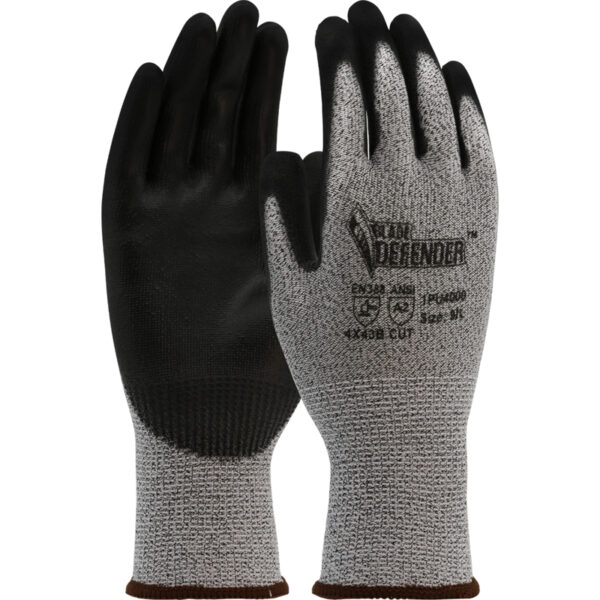 Seamless Knit Polykor Blended Glove with Polyurethane Coated Flat Grip on Palm & Fingers