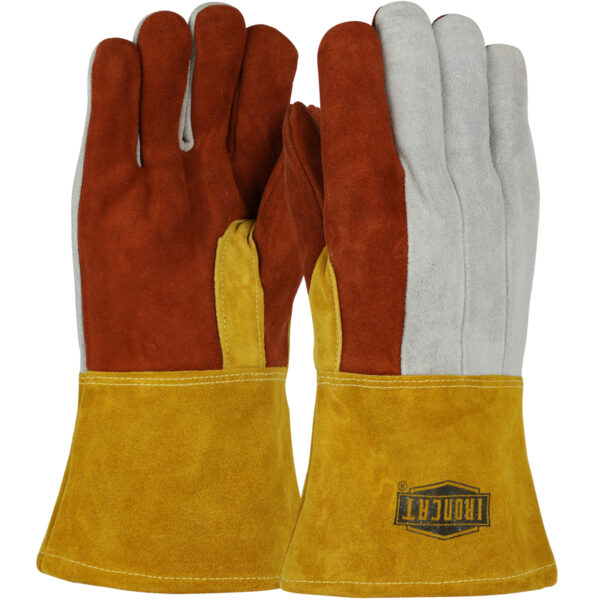 Premium Heavy Split Cowhide 14" Foundry Glove with Cotton Lining and Kevlar® Stitching - Leather Gauntlet Cuff