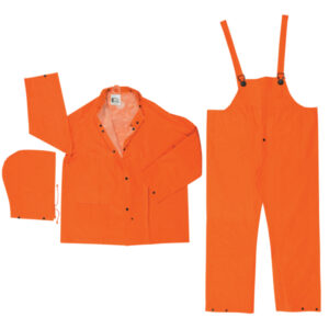 3 Piece Orange Waterproof Rain Suit
