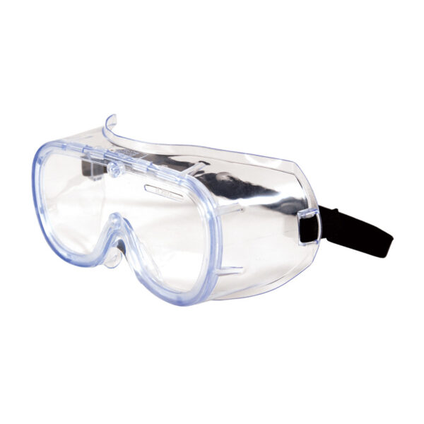 Non-Vented Goggle with Clear Blue Body, Clear Lens and Anti-Scratch / Anti-Fog Coating