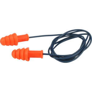 Metal Detectable Reusable TPR Corded Ear Plugs - NRR 27