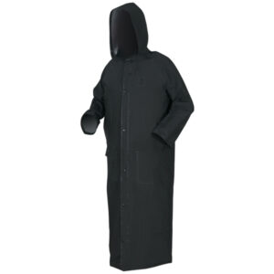 Black Waterproof PVC Long Rain Coat