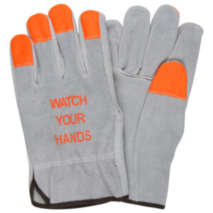 3100HVI- Leather Drivers Work Gloves Orange Tips