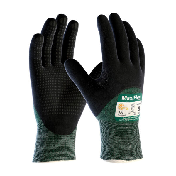 Seamless Knit Engineered Yarn Glove with Premium Nitrile Coated MicroFoam Grip on Palm, Fingers & Knuckles - Micro Dot Palm
